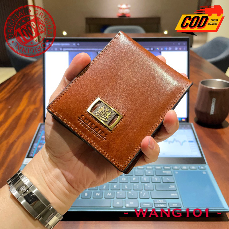 WANG101 -- Dompet Kulit CHECKERS 08N Original - Jaminan ASLI atau Uang Kembali