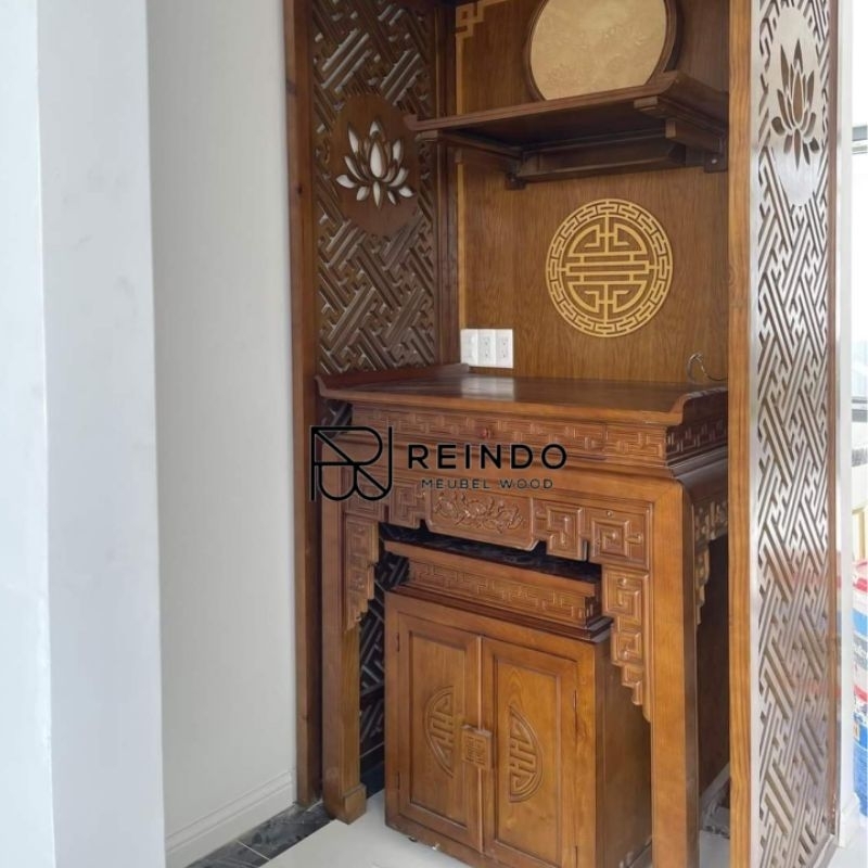 meja altar sembahyang kayu jati ukiran jepara meja altar Jepara 06-RMW