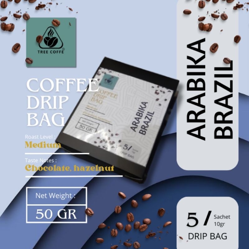 

Tree Coffe/Coffe Drip Bag - Arabika Brazil - 5 Drip Bag