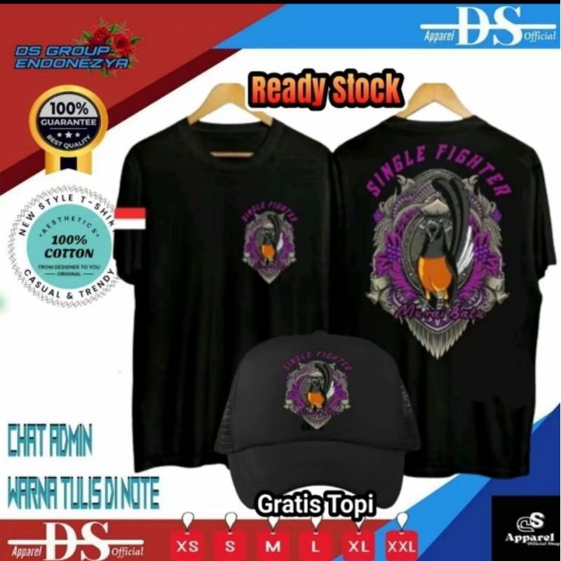 KAOS BONUS TOPI MURAI BATU CORAK UNGU