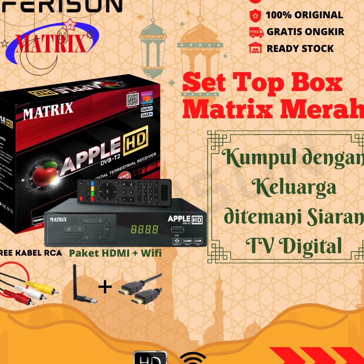 Eyn Ferison Set Top Box Tv Digital Matrix DVB T2 Apple Bisa untuk TV TabungLED dvb t2  set box tv di