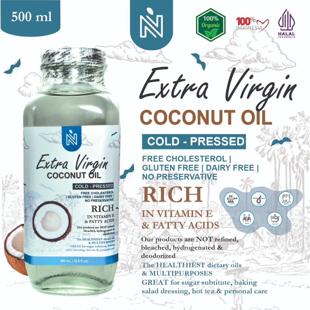 

BENUTRIVA Extra Virgin Coconut Oil EVCO 500 mL Food Grade Cold Pressed Process