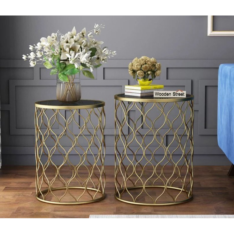 coffe table besi coffe table modern meja tamu besi top marmer