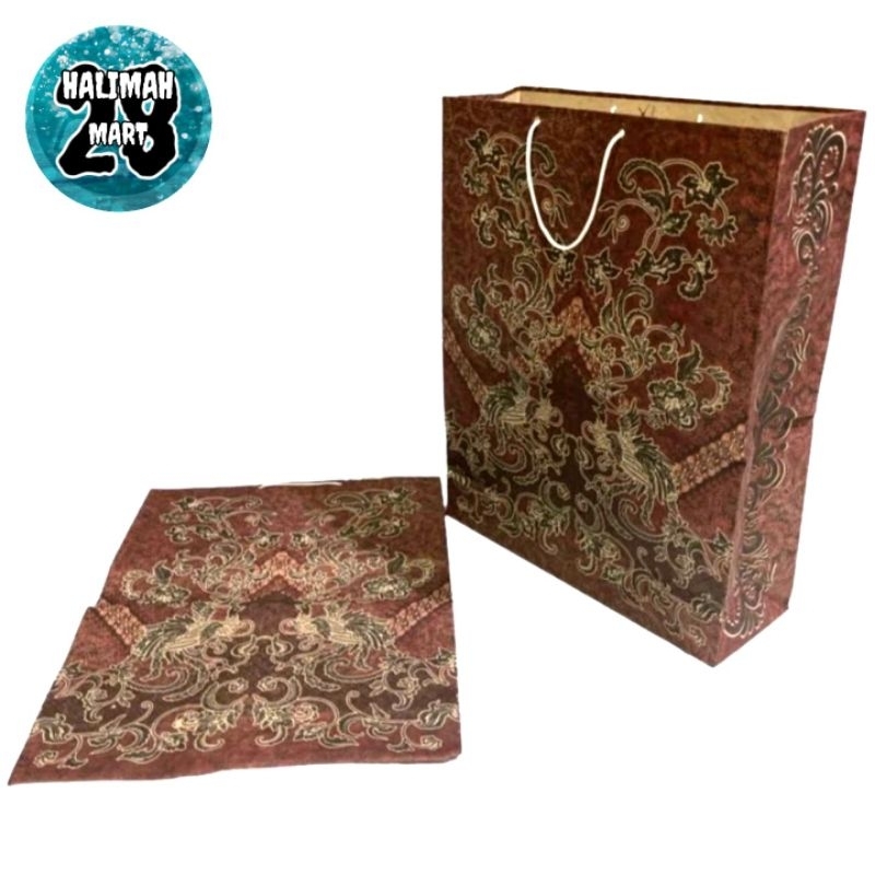 

Paper Bag Coklat Motif Batik Size Jumbo 33x27x8 Isi 100 pcs