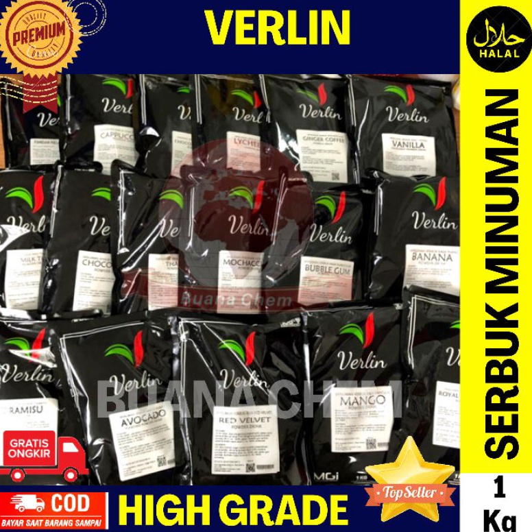 

Ready Verlin Powder Drink 1kg Chocolate Minuman Serbuk Varian Coklat B41