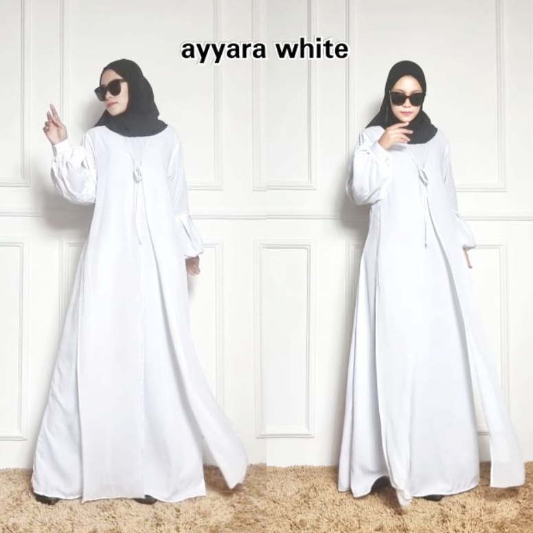 Harga Murah Abaya Turkey Putih Gamis Dress Arab Saudi Turki India Dubai White Ayyara BAZ