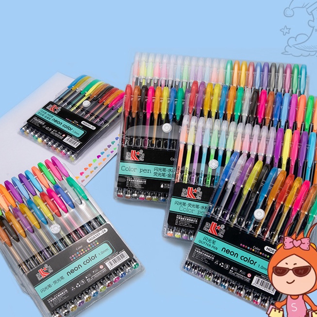 

FG2 Reseller Welcome S676 Set Pulpen WarnaWarni 12 PCS Pulpen Gel Glitter Pen Gel Color
