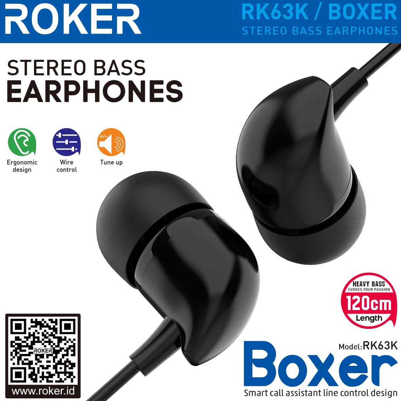 BISA COD HandsfreeEarphone Roker BoxerHandsfreeEarphone Roker Boxer