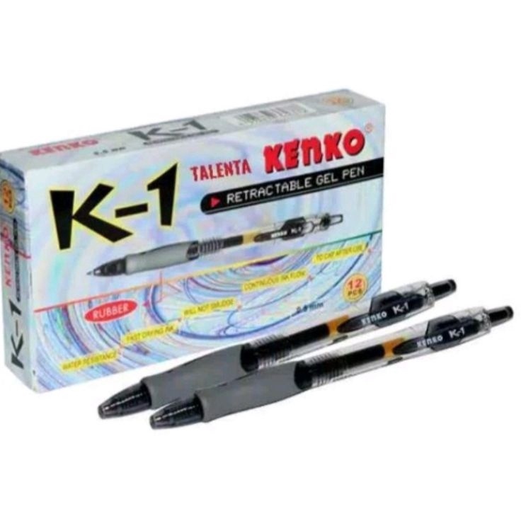 

KF7 Pulpen Pen Bolpoint Pena Gel KENKO K1 5 Hitam 1 Pak 12 pcs