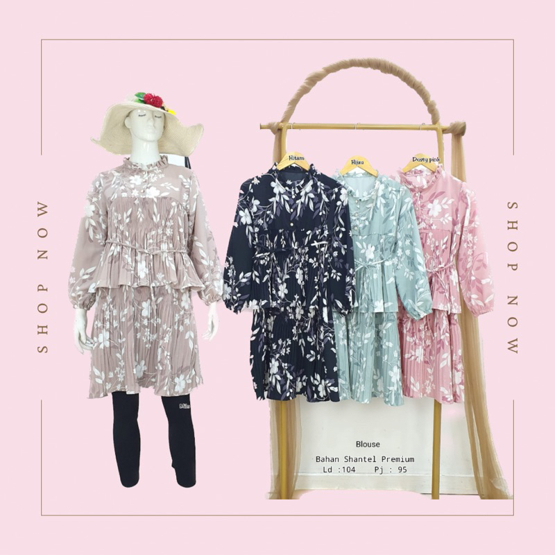 Tunik Wanita Plisket/Atasan Wanita/Atasan korea