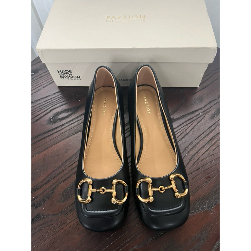 Pazzion Oli Horsebit Low Block Heels Shoes