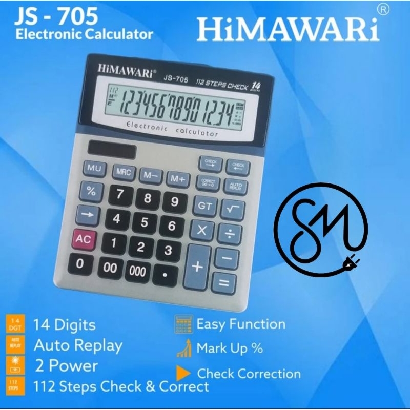 

Kalkulator Himawari JS-705 Electronic Calculator JS705 14 Digits