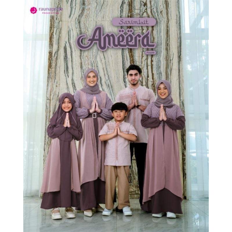 NEW SARIMBIT RAUNAPRIDE AMEERA PURPLE/SARIMBIT KELUARGA/FAMILY SET/SERAGAM LEBARAN TERBARU/RAUNAPRID