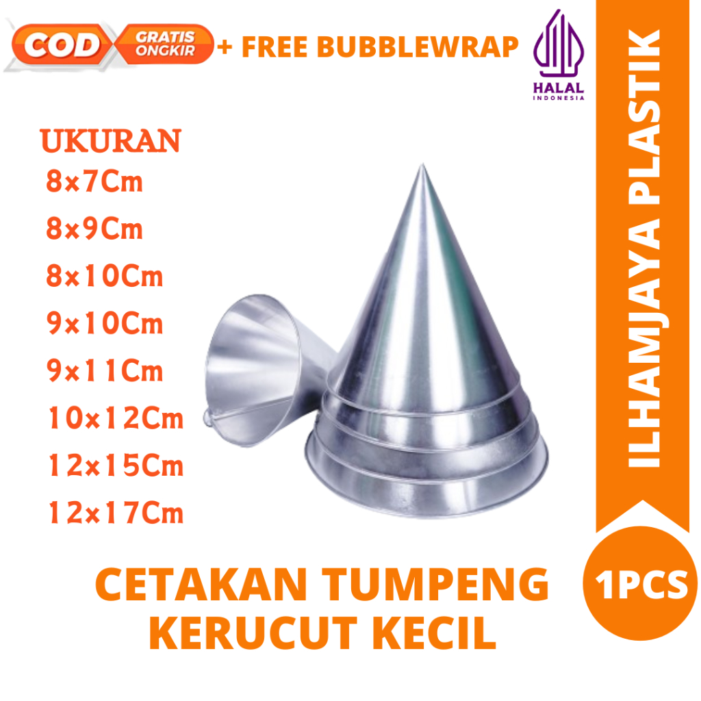 Cetakan tumpeng kerucut mini / loyang tumpeng kerucut aluminium