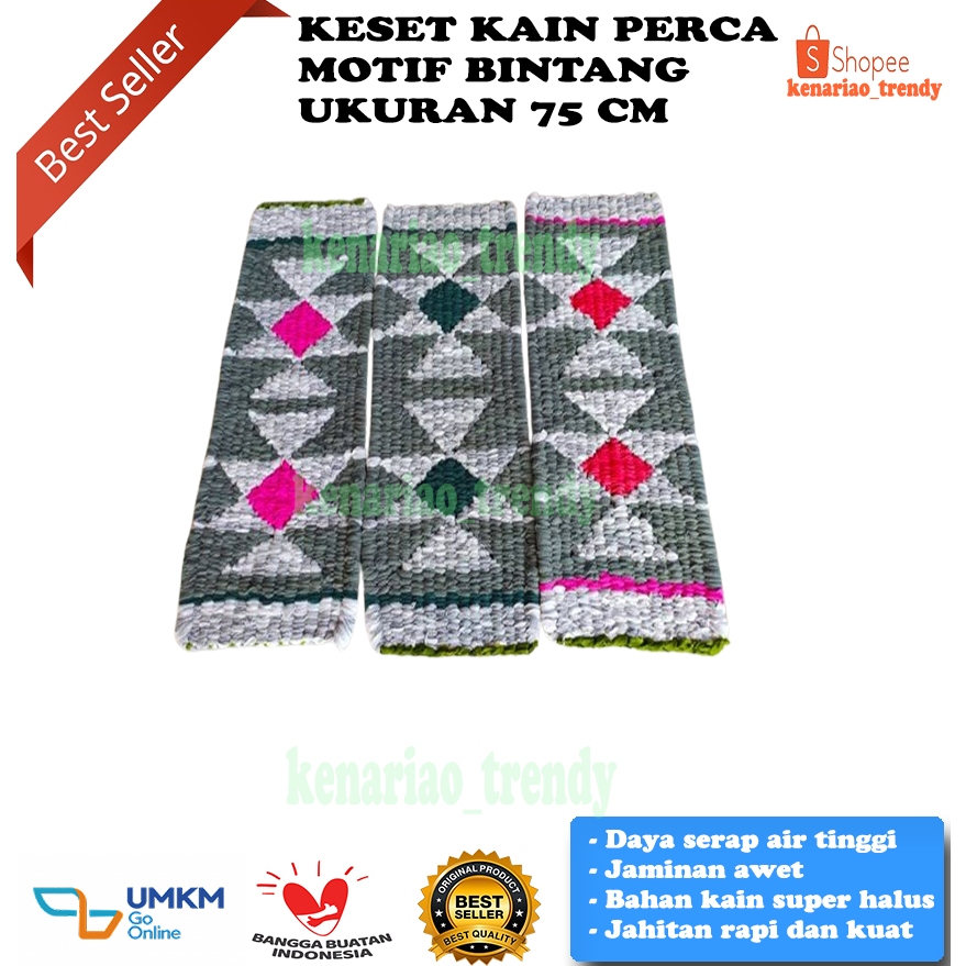 (MURAH) Keset Kaki Tebal Menyerap Air / Keset Kain Perca untuk Rumah Ruang Tamu 75 CM