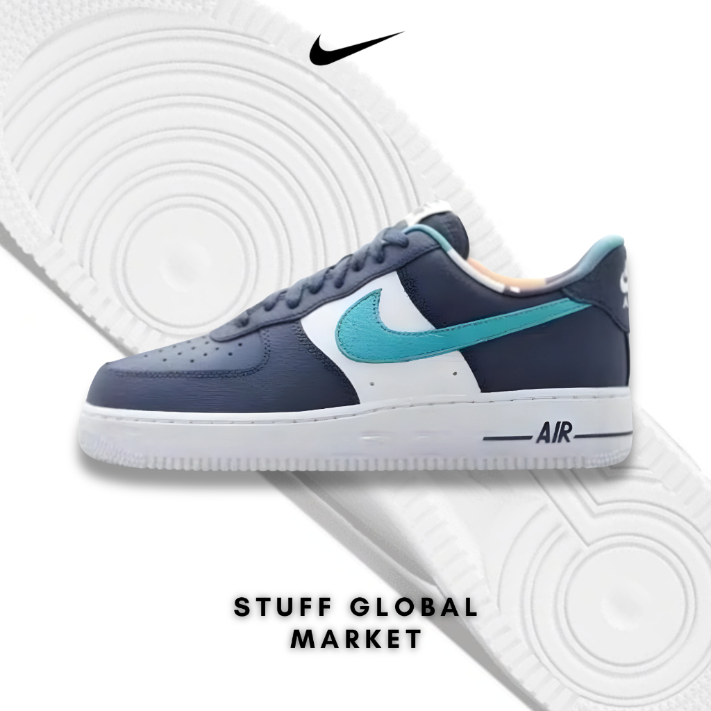 Sepatu Sneakers Air Force 1 Low LV8 EMB Thunder Blue Washed Teal