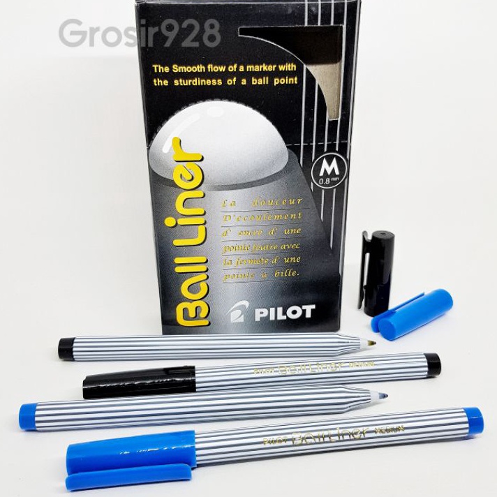 

Langka Pulpen Ball Liner Medium Pilot Hitam Biru 8mm