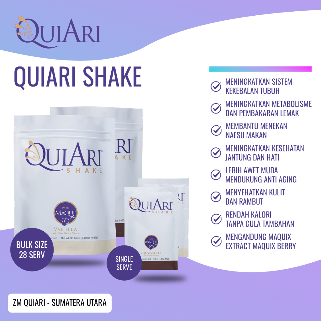 Quiari Shake - Single Serv  - Susu Protein Kesehatan dengan ekstrak Maqui Berry