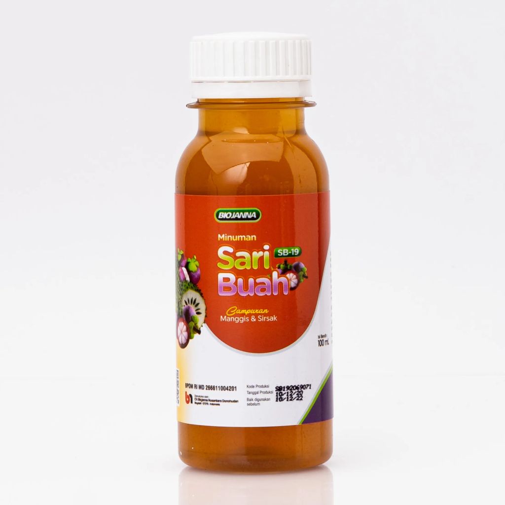 

Minuman Sari Buah Probiotik SB-19 Ekstrak Manggis Dan Sirsak