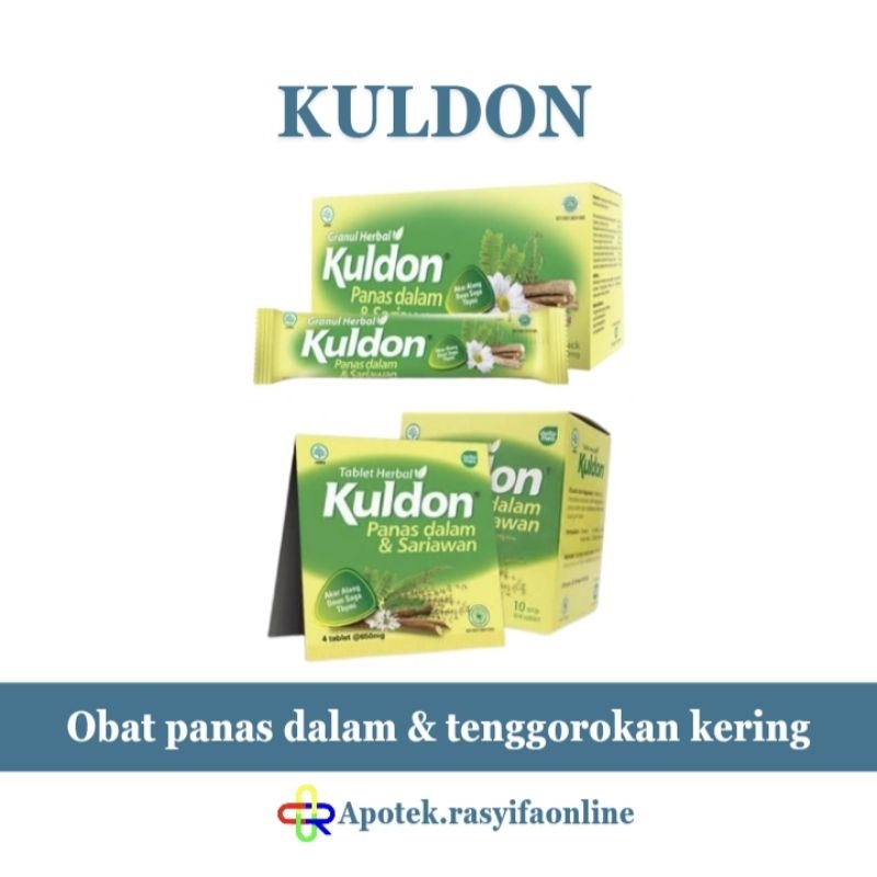 Kuldon Sariawan Strip 4's Tablet Hisap Granul panas dalam tenggorokan kering