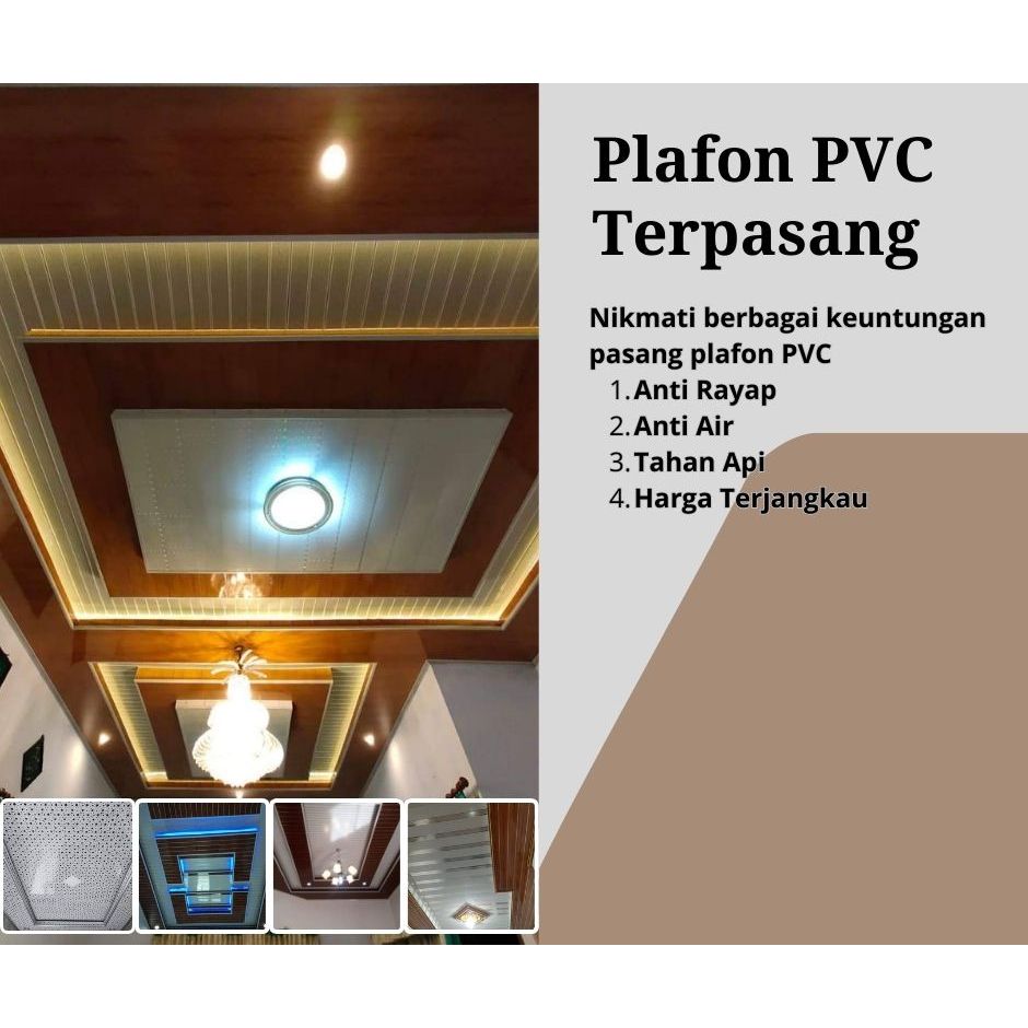 Plafon PVC Terpasang Glossy 8mm | Jasa pemasangan plafon dan bahan | Plafon PVC harga murah kwalitas
