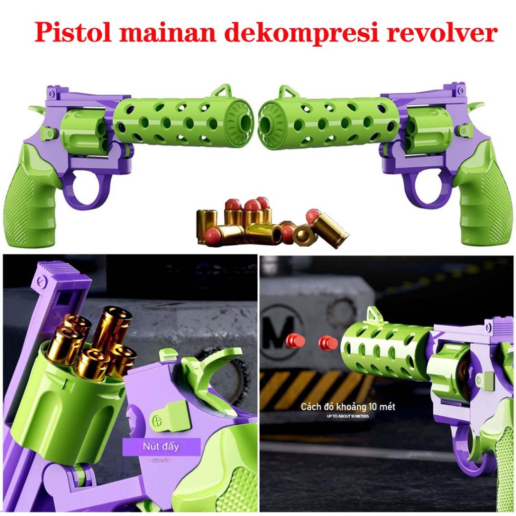 Pistol Revolver/Hubungan Mekanis/Pistol Peluru Lembut Ejeksi Tembakan Kontinu Manual/Simulasi Elang 
