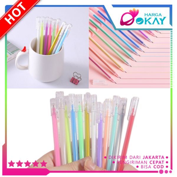 

HO Pena Glitter Metalik 0.9mm Pulpen Warna Warni Gold Colour Gel Pen Tinta Metallic Ballpoint Craftwork Scrapbook Silver White Gel Ink
