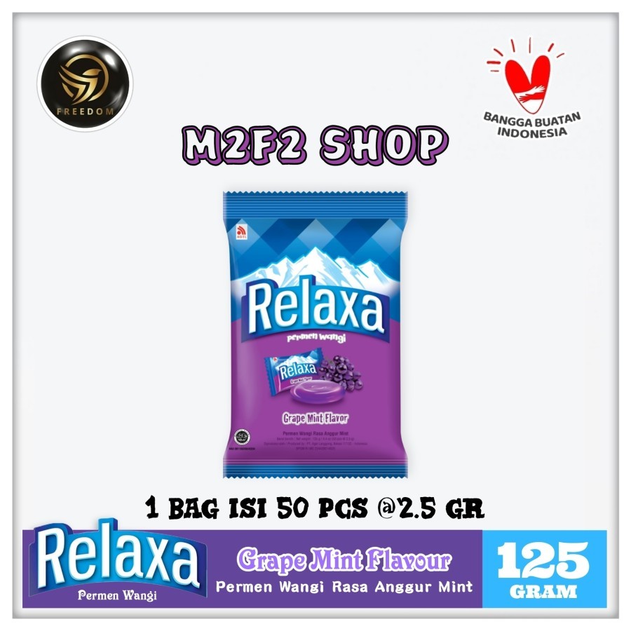 

Relaxa Grape Mint Flavor Candy | Permen Mint Rasa Anggur Wangi Segar - 125 gr (Kemasan Satuan)