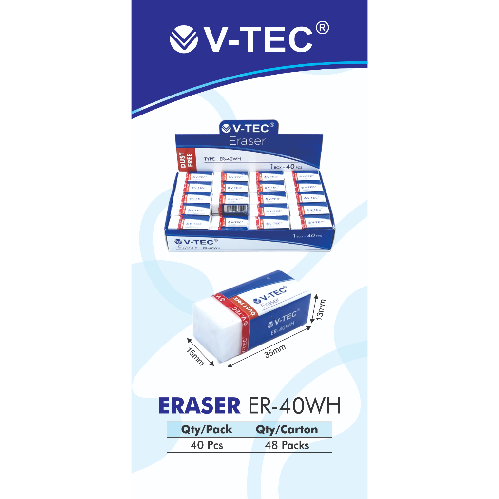 

V-TEC ERASER ER-40 WHITE & BLACK NEW