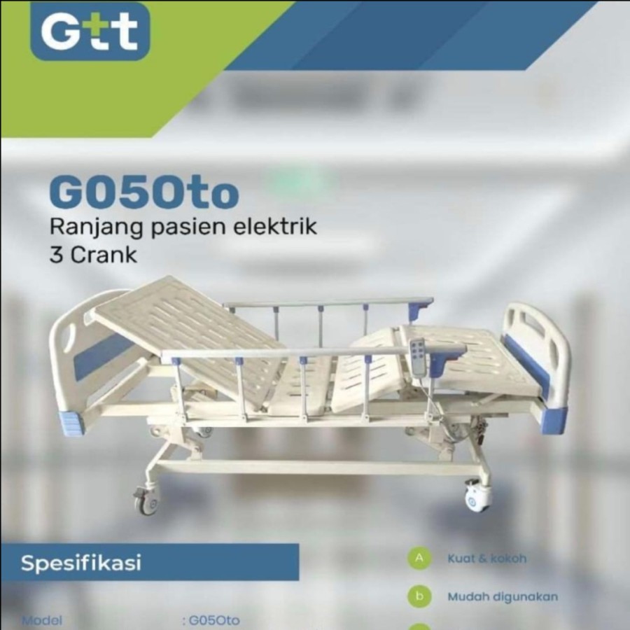 Bed Pasien Elektrik 3 Crank GTT Lengkap