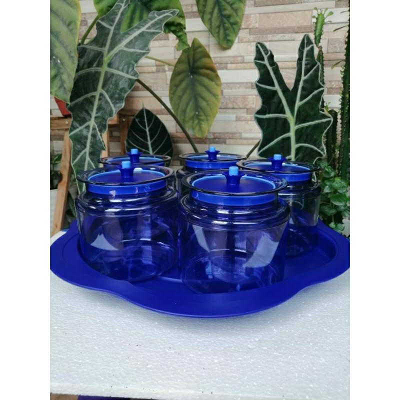 SALE  TUPPERWARE PROMO COUNTERPART SET DENGAN NAMPAN PUTAR - TEMPAT KUE KERING ANTI PECAH - BAHAN KR