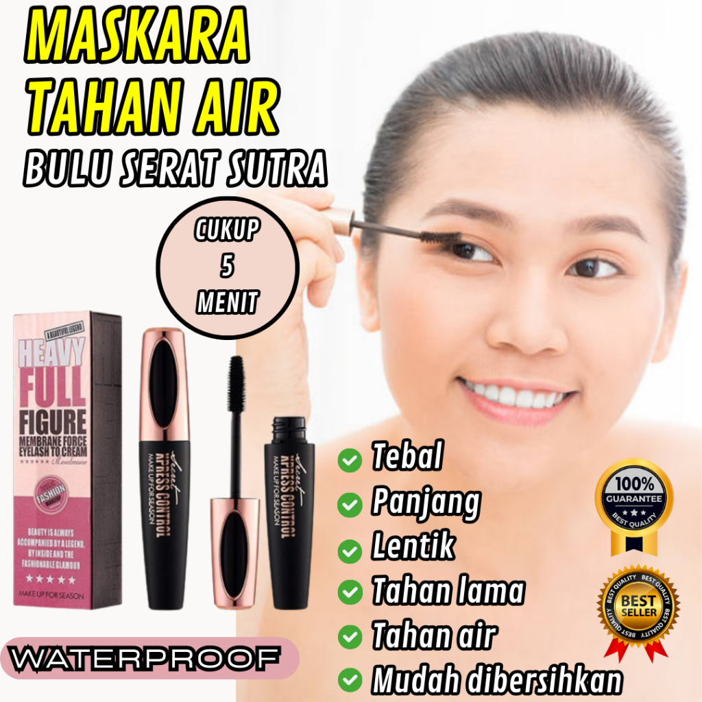 Maskara waterproof Pelentik Bulu mata alami 4D Serat Sutra Silk Fiber Eyelash Tahan Air
