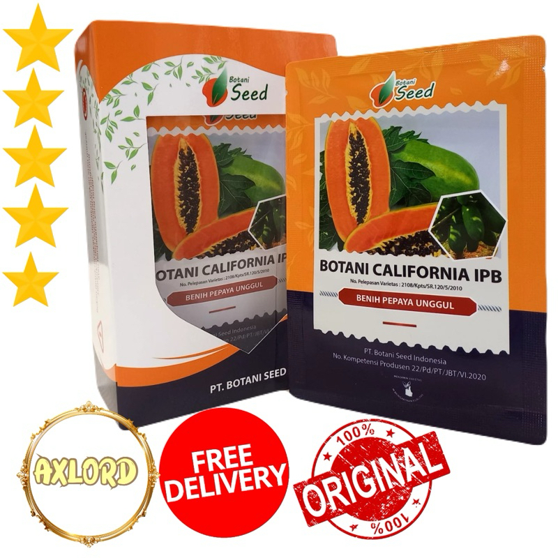 benih bibit pepaya botani california isi 5 gram atau sekitar 250 asli IPB pepaya calina botani seed