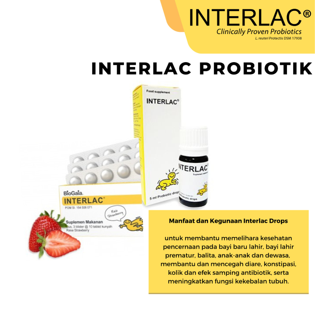 BioGaia Interlac Probiotik / Interlac Tablet Hisap | Interlac Drop