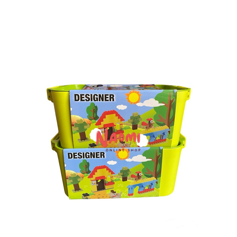 NM163 - [FREE BUBBLE WRAP] Building Kit Panlos Brick Wange Designer 625 Blocks BOX Hijau BALOK