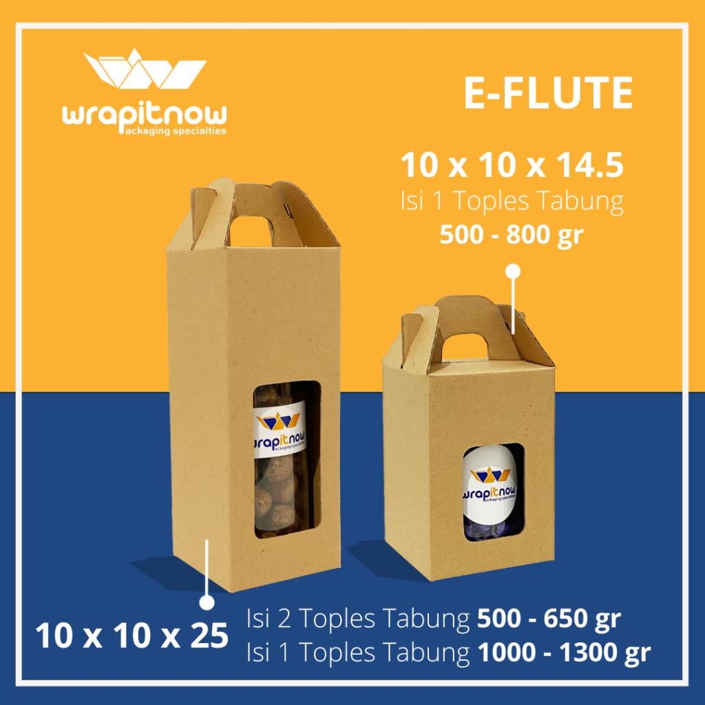 

Box Eflute Gable 10x10x14.5 Box 10x10x25 Gable Toples Botol 1 Liter Botol Es Kopi Lilin Mug Gelas