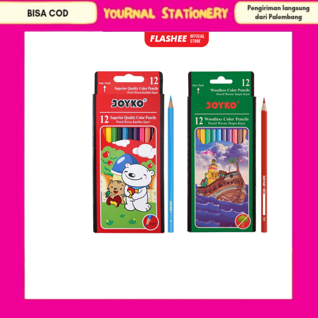 

Pensil Warna Flashee Joyko Isi 24 Warna Superior Quality Color Pencils Isi 12 Warna Bisa COD Pensil Mewarnai