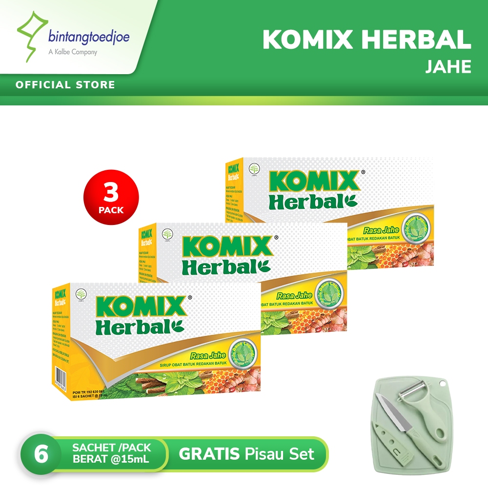 Komix Herbal Jahe 3 Pack (18 Sachet)