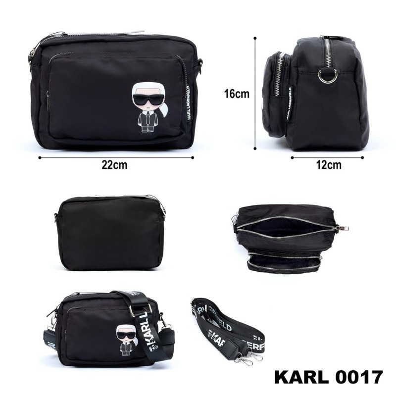 TAS SELEMPANG / SLING BAG UNISEX / TAS WANITA FASHION BRANDED MERK LUAR BAHAN NYLON PREMIUM 2 RESLET