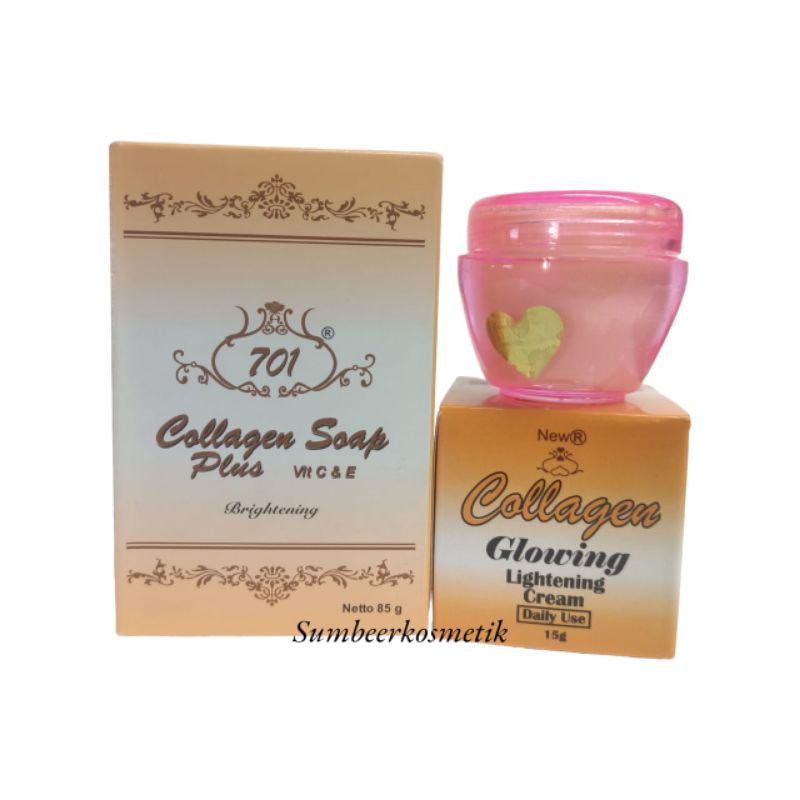 Paket Cream Collagen R & Sabun 701 Collagen Soap - Paket 2in1
