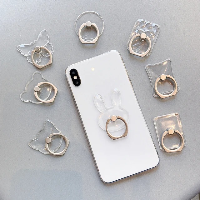 Ring Stand Hp | Ring Hp Aesthetic | Iring Handphone Karakter Ring Hp Transparan - Cincin HP
