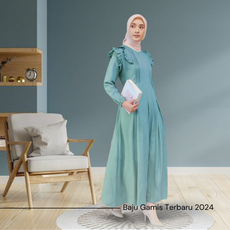Baju Gamis Terbaru 2025 Lebaran Wanita Dress Muslim AZKIA Kondangan Pesta Remaja Bahan Shakila Premi