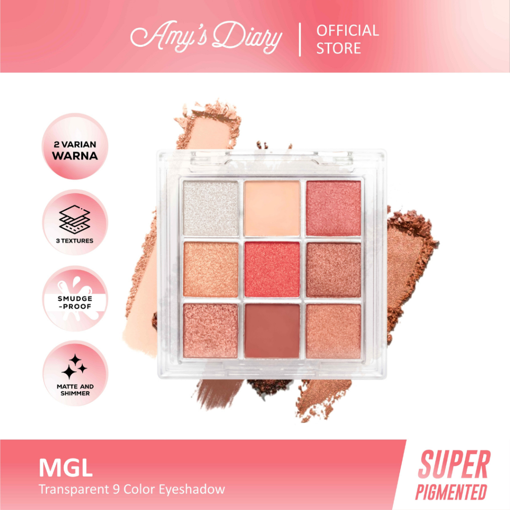 AMY'S DIARY Transparent 9 Color Eyeshadow Palette Waterproof