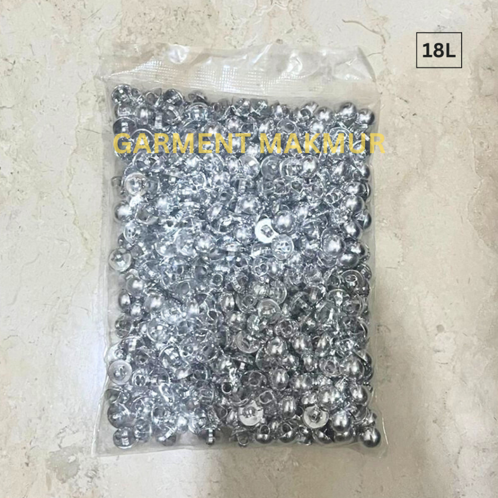 Partenzil Kancing Jamur Bulat Timbul Warna 16L 18L 20L Kancing Jamur Bulat Cekung Warna Rosegold