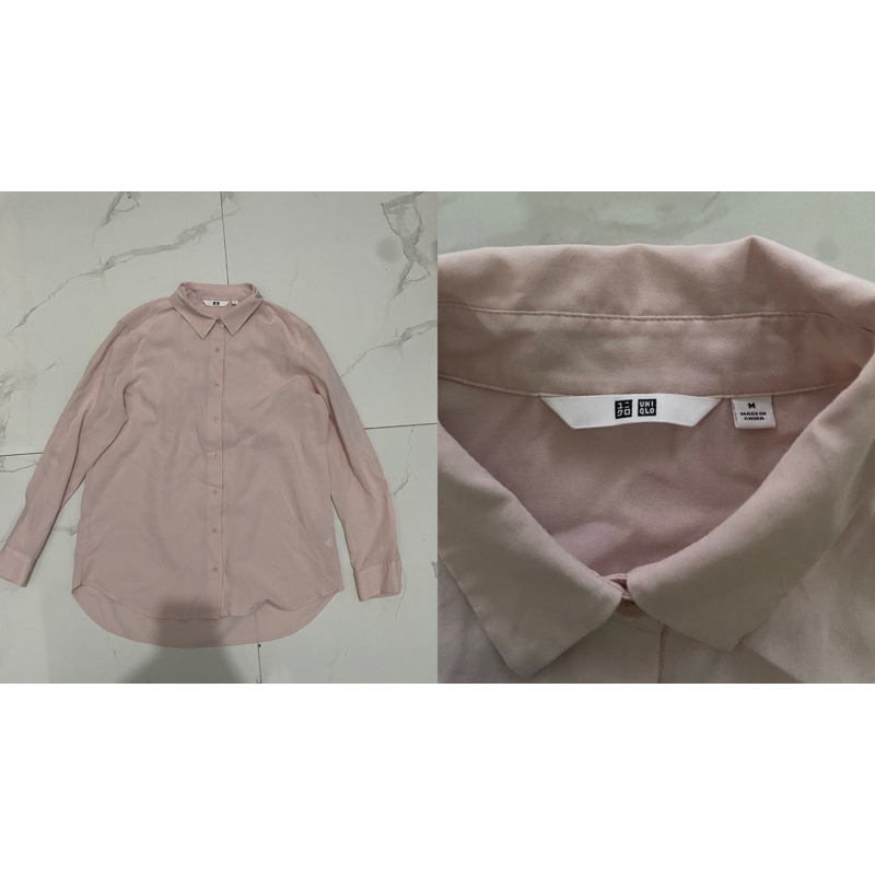 Uniqlo kemeja baby pink