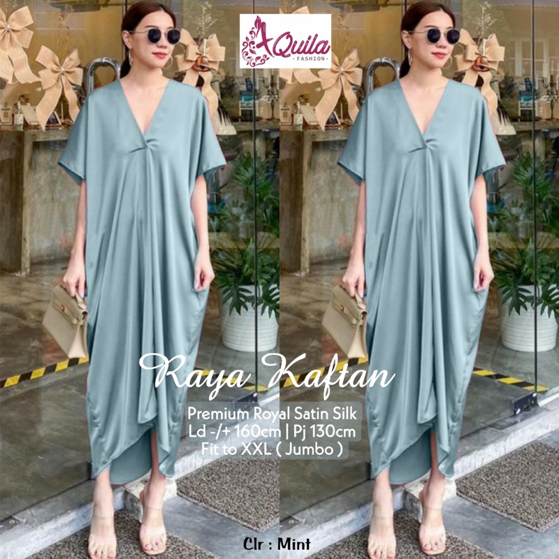 Rayya Kaftan by Aquila/Kaftan Royal Satin Premium/Kaftan Premium/Kaftan Satin Terbaru