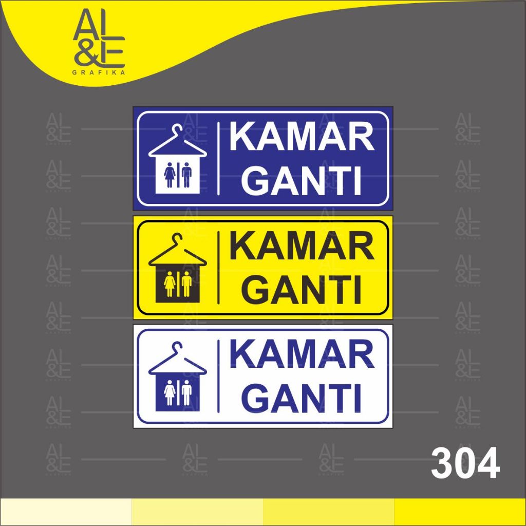 

304 - Stiker Kamar Ganti, Sticker Vinyl, Cetak Premium Indoor _Tahan air