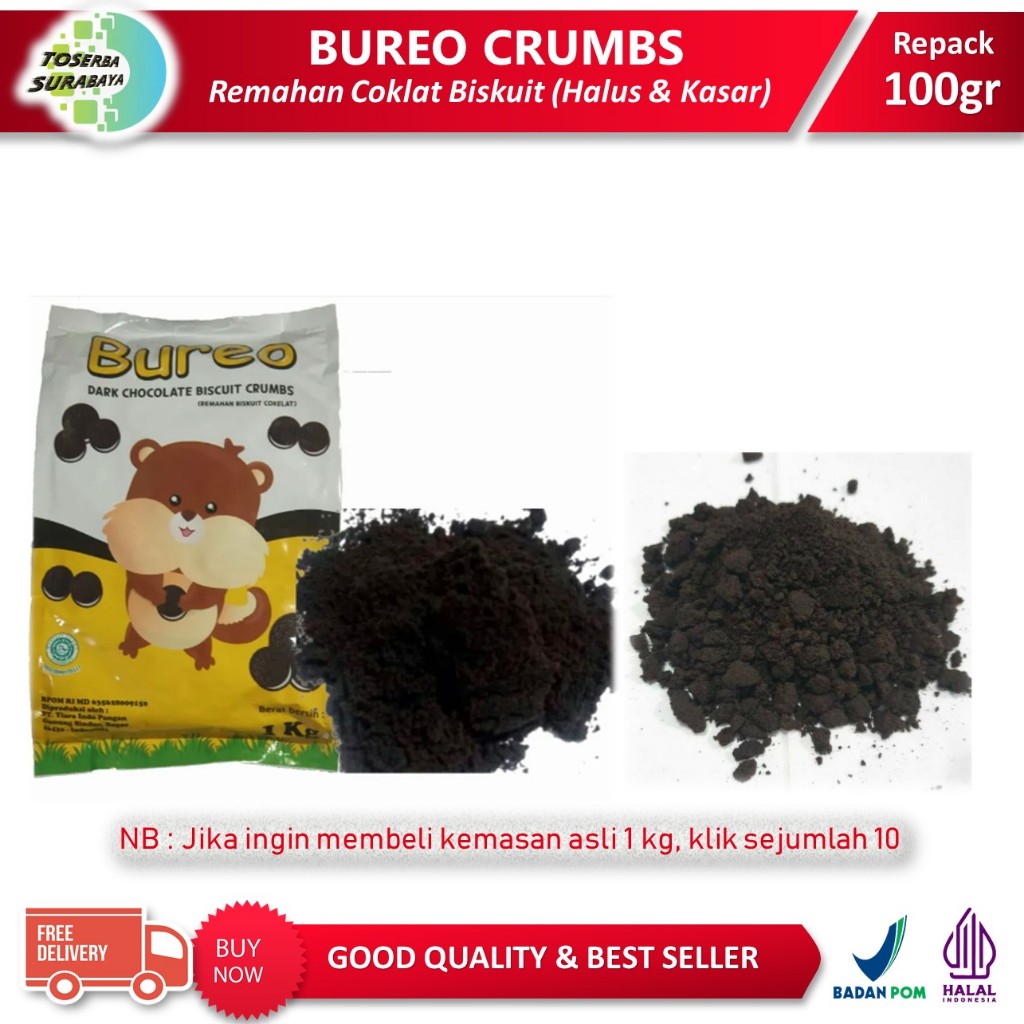 

Remahan Coklat Biskuit BUREO CRUMB (Repack 100gr) - Untuk Topping Roti & Minuman