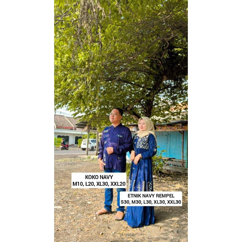 ETNIK NAVY REMPEL COUPLE TERBARU DARI ANJANI STORE READY SIAP KIRIM