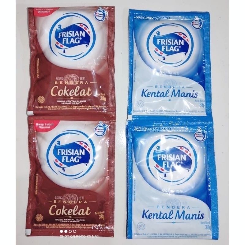 

Susu Frisian Flag Kental Manis Renceng isi 6 Sachet / Susu Kental Manis Bendera Rasa Coklat Vanila / Susu Bendera Sachet isi 6 Pcs / Susu Frisian Flag Isi 6 Sachet